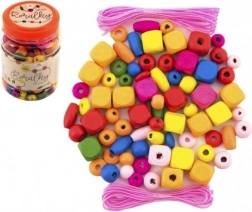 Mărgele din lemn colorate cu elastice