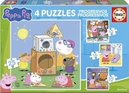 Set puzzle PEPPA PIG 4‑în‑1 (12, 16, 20, 25 piese) EDUCA
