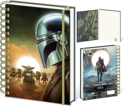 Caiet A5 cu motiv STAR WARS: THE MANDALORIAN – Mandalorianul și Grogu la apus
