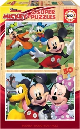 Puzzle din lemn EDUCA MICKEY ȘI PRIETENII 2×50 piese
