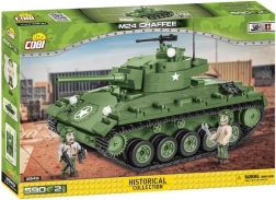 COBI M24 Chaffee – set de construcție al unui tanc din Al Doilea Război Mondial (590 de piese, 2 figurine)