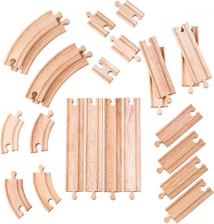 Set de Șine de Lemn 24 Piese Bigjigs Rail