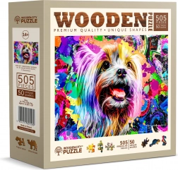 Puzzle din lemn Pop Art Terrier Yorkshire de la Wooden City