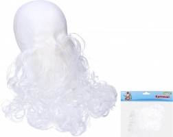 Barbă artificială albă pentru costum de Moș Nicolae, vrăjitor sau bunic