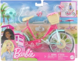 Bicicletă pentru păpușa Barbie cu coș și cască