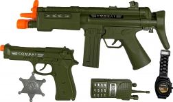 Set militar cu pușcă automată cu efecte luminoase și sonore