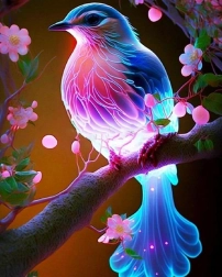 Pictură cu diamante pasăre magică 30 × 40 cm