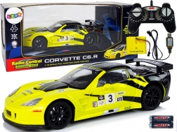 Mașină de viteză R/C 1:18 Corvette C6.R galbenă