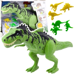Set jucărie dinozaur cu sunet și mini figurine