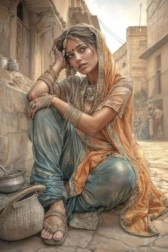 Pictură cu diamante femeie arabă 30 × 40 cm