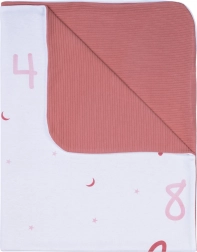 Pătură Bubaba Primul meu an roz-alb