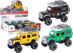 mașină de teren metalică 1:32 cu lumini și sunete, mecanism cu volantă