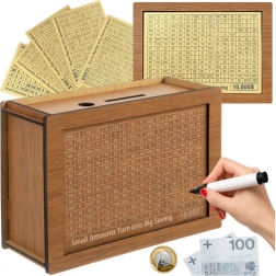 Pușculiță motivațională din lemn RUHHY cu carduri de obiective