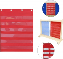 Panou textil cu buzunare pentru carduri MASTERKIDZ, roșu