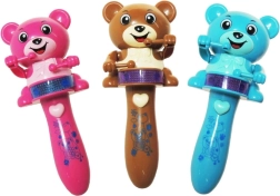 Ursuleț de pluș cu tobă cu lumină și melodie