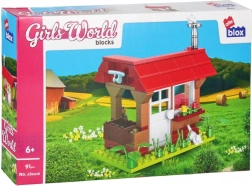 Set de construcție căsuță pentru fete din cuburi, 91 piese