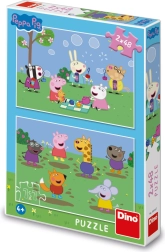 Puzzle 2-în-1 Peppa Pig/Peppa și prietenii 2x48 piese în cutie 19x27x4 cm