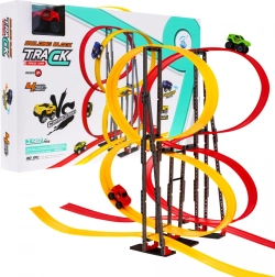 Circuit de curse pentru copii cu mașinuțe și bucle 198 de piese