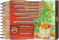 Creioane colorate triunghiulare groase KOH-I-NOOR Triocolor Natur, 24 buc