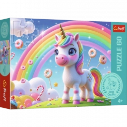 Puzzle Trefl 60 piese – Lumea dulce a unicornului