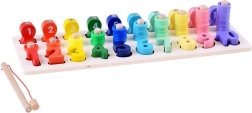 Jucărie educativă din lemn pentru învățarea numerelor cu undiță pentru peștișori
