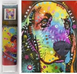 Pictură cu diamante 7D – privire de câine 30 × 40 cm