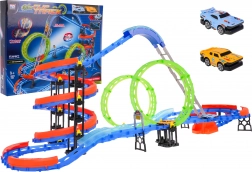 Pistă de curse cu bucle fluorescente 116 piese + 2 mașini