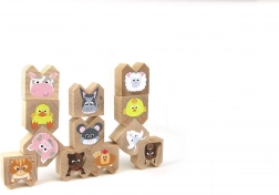 Joc de echilibru din lemn cu animale de casă