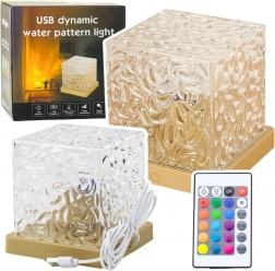 lampă RGB de noapte cu efect de aurore boreale și valuri, 16 culori, telecomandă