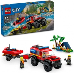 LEGO City vehicul de pompieri off-road cu barcă de salvare