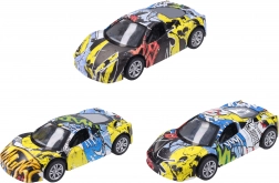 Mașinuță metalică cu graffiti 9 cm cu mecanism pull-back