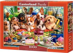 Puzzle 1000 de piese – cățeluși cu deserturi