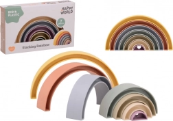 Puzzle curcubeu Happy World din bioplastic
