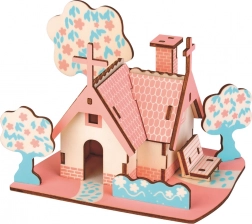 Puzzle 3D din lemn Woodcraft cabană americană