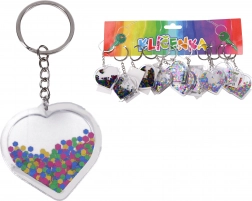 Breloc din acril cu sclipici – inimă