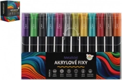 Markere acrilice metalice 12 buc pentru utilizare universală