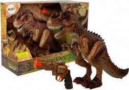 Tyrannosaurus rex interactiv cu abur, lumini și sunete + pistol