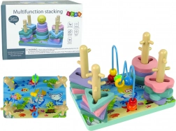 Cuburi din lemn Lumea marină Educațional bile