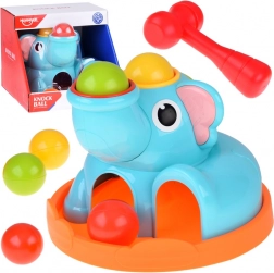 Jucărie educativă elefănțel – sortator cu ciocănel și bile