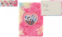 caiet plușat curcubeu cu unicorn, mix de modele