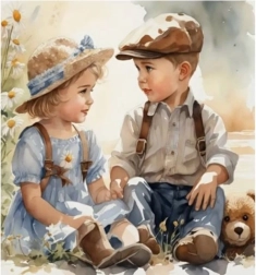 Pictură cu diamante Prietenie 30 × 40 cm