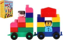 Set de construcție tehnică LORI cu cuburi colorate, 76 de piese
