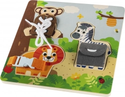 puzzle montessori din lemn safari cu animale