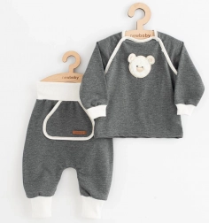 Set pentru bebeluși New Baby Sebastian – hanorac gri și pantaloni comozi