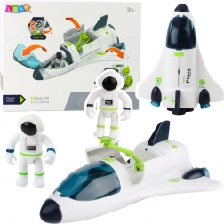 navă spațială cu astronauți și vehicul cu lumini și sunete