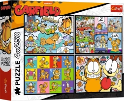 Puzzle Garfield nu-i plac zilele de luni 4×250 piese