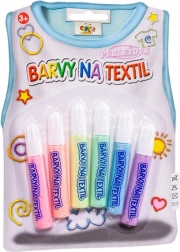 Creatoys culori perlate pentru textile, set 6 buc