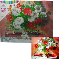 Pictură cu diamante – buchet în vază 40 × 50 cm