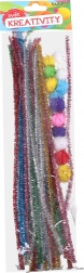 Set creativ chenilă și pom pom 30 buc