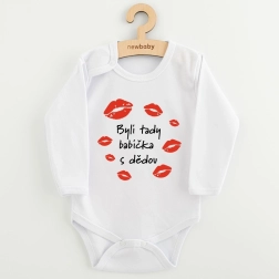 Body pentru copii cu imprimeu New Baby – au fost aici bunica și bunicul, mânecă lungă